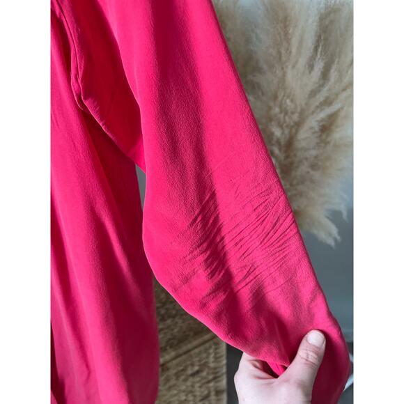 Equipment Gretchen Silk Off Shoulder Blouse Small Pink Magenta Button Down - Picture 4 of 8